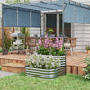 Outsunny 2-tier Raised Garden Bed Kit, 3.4x3.4x1ft Outdoor Galvanized Planter Box With Safety Edging|Outsunny Kit De Jardiniere Surelevee A 2 Niveaux, 3.4x3.4x1pi Jardiniere D'exterieur Galvanisee Avec