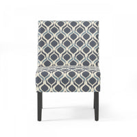 Oliver Linen-look Fabric Accent Chair With Rubberwood Legs - Blue and Grey 