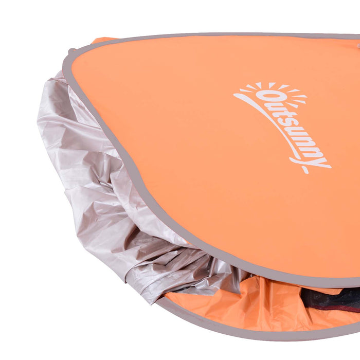 Outsunny Pop Up Beach Tent Portable Sun Shelter Uv Protection Outdoor Patio With Carry Case & Stakes Orange