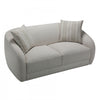 Isla 70 in. Boucle Loveseat with Rounded Barrel Arms and Accent Pillows - Cream | Isla Causeuse 70 po. en boucle avec accoudoirs baril arrondis et coussins decoratifs - Creme