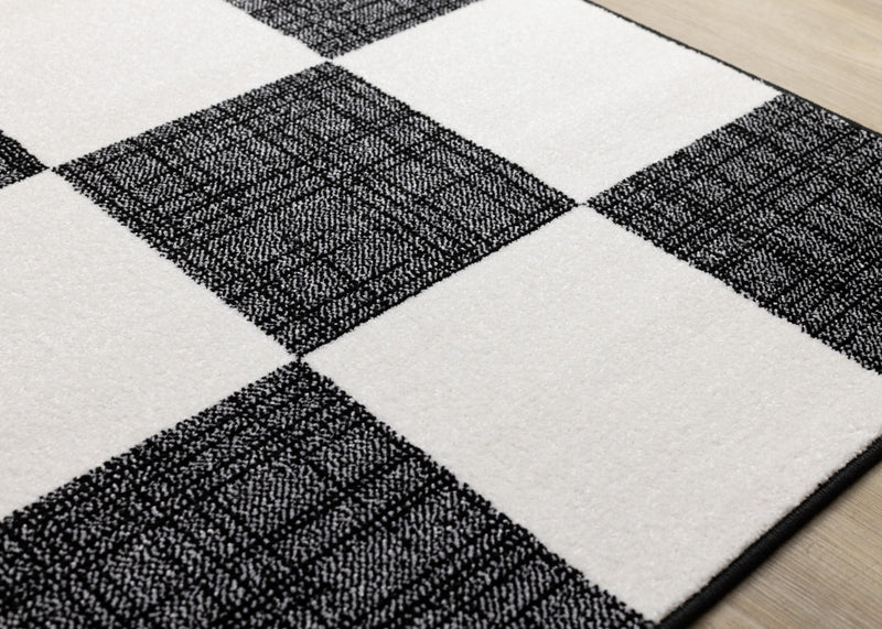 Covington Black White Checkered Pattern Rug, 5'3\" x 7'7\" Indoor Area Rug