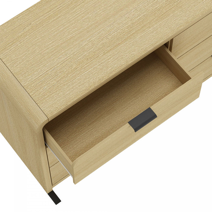 Grace Modern 60\" Dresser in Natural Oak (6-Drawer)