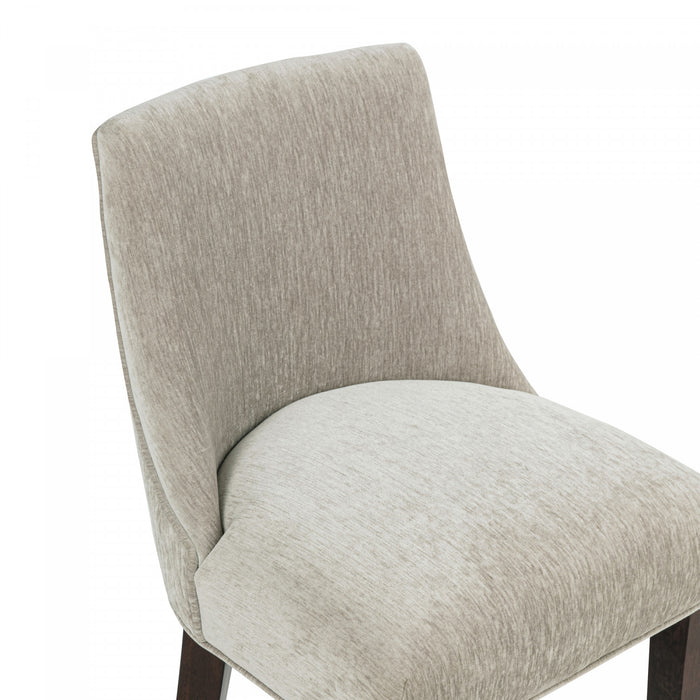 Beever Modern Wood Chenille Counter Stool in Taupe