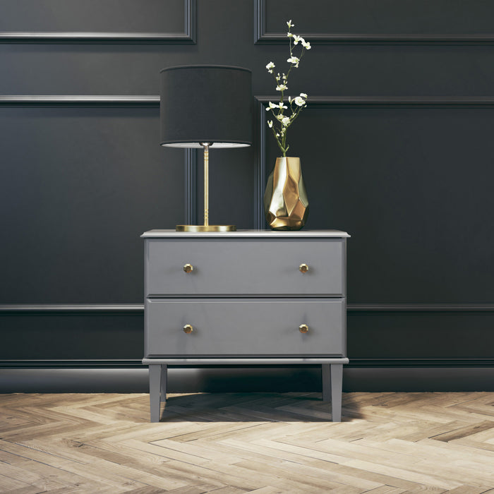 Prepac Lux 2-Drawer Nightstand - Grey