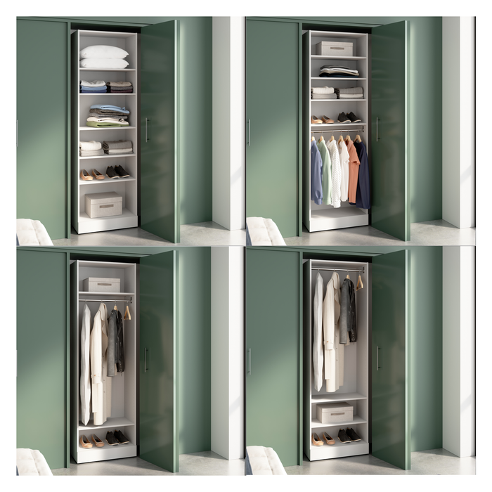Bestar Florence 25\" Modular Reach-In/Walk-In Closet System with Shelves - White