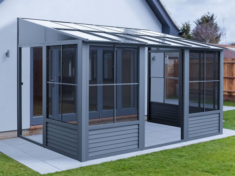 Gazebo Penguin Florence - Wall Mounted Solarium 8x16 Polycarbonate Roof