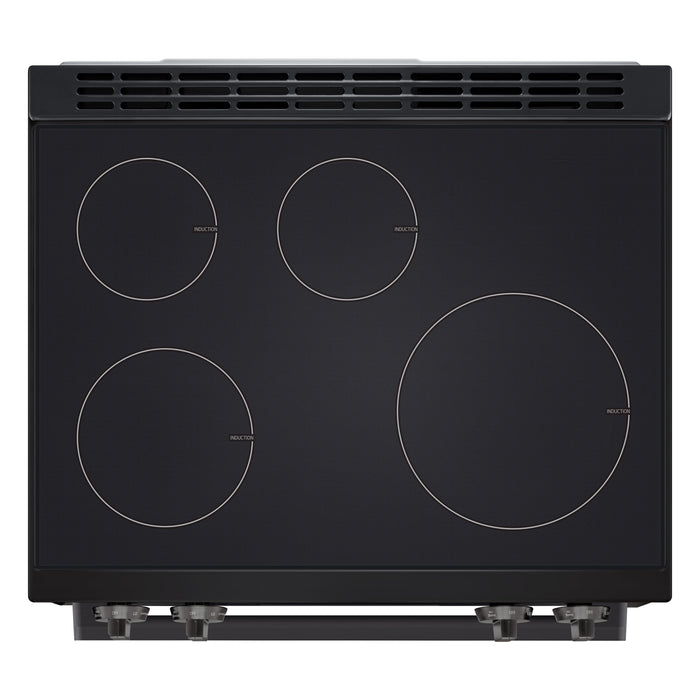 LG 30\" 6.3 Cu. Ft. Smart Slide-In Induction Range with Air Fry - Black Stainless - LSIL6334ZE