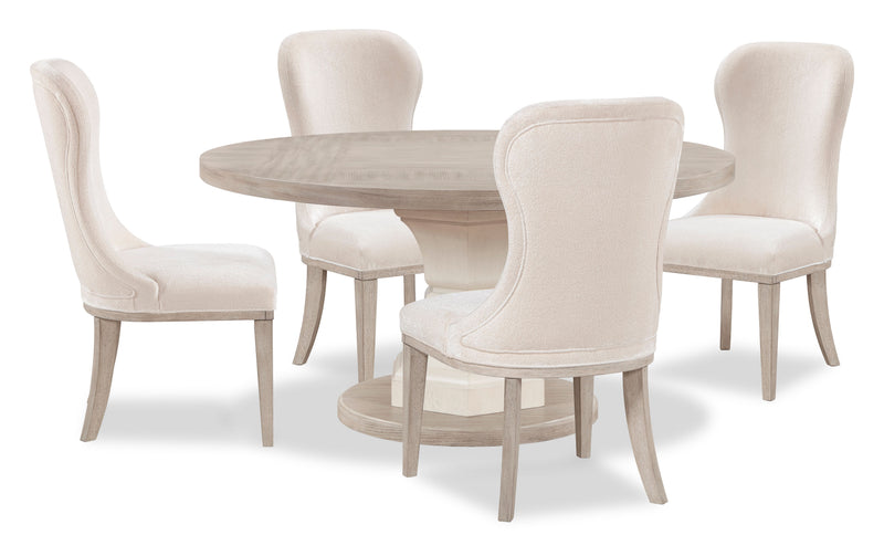 Corsa 5pc Dining Set with Table and 4 Chairs - Antique White Oak an ...