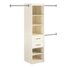Novogratz Kelly 5-Shelf/2-Drawer Closet Organizer with 3 Adjustable Hanging Rods - Ivory Oak