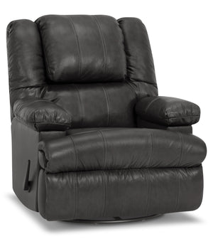 5598 Genuine Leather Swivel Rocker Recliner - Weston Granite