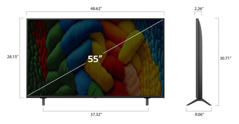 LG 55\" NANO80 LED 4K UHD Smart webOS TV (55NANO80AUA.ACC) - 2025 Model