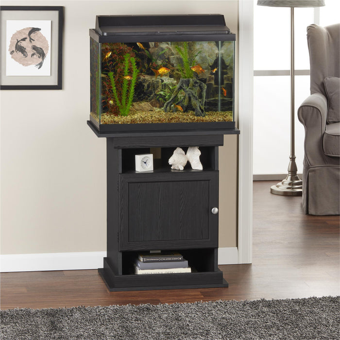 Ameriwood Home Flipper 10/20 Gallon Aquarium Terrarium Tank Stand - Black Oak