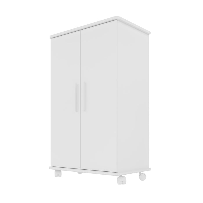 Manhattan Comfort Innovative Catalonia Mobile Shoe Closet with 6 Shelves - White