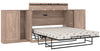 Bestar Pur Queen Storage Cabinet Bed with Mattress - Rustic Brown