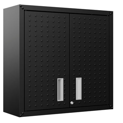 Fortress 30" Floating Textured Metal Garage Cabinet with Adjustable Shelves - Charcoal Grey|Armoire flottante Fortress de Manhattan Comfort de 30 po en métal texturé avec tablettes réglables pour le garage - gris anthracite