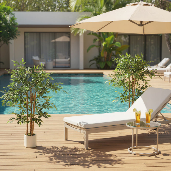 HOMCOM 4FT Artificial Banyan Tree, Set of 2 Artificial Plant for Home Decor