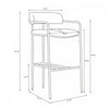 Serene Mid-Century Modern Metal Upholstered Barstool in Alabaster | Tabouret de bar en metal rembourre style mid-century moderne, coloris albatre