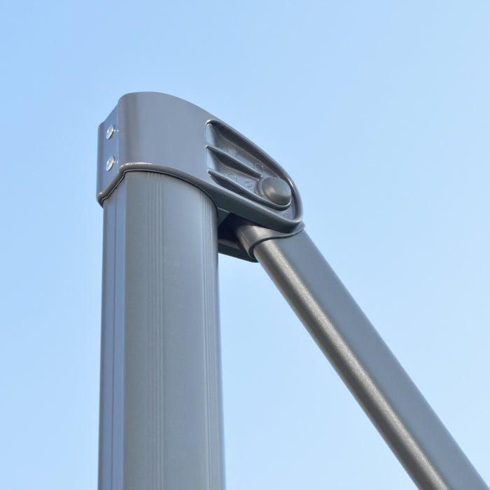 Outsunny ⌀ 9.6' Patio Hanging Offset Umbrella Aluminum Pole, 360° Rotation