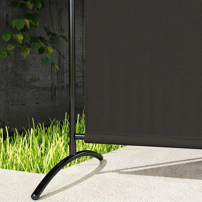 Outsunny Single Panel Privacy Screen, Uv30+ Room Divider, Black