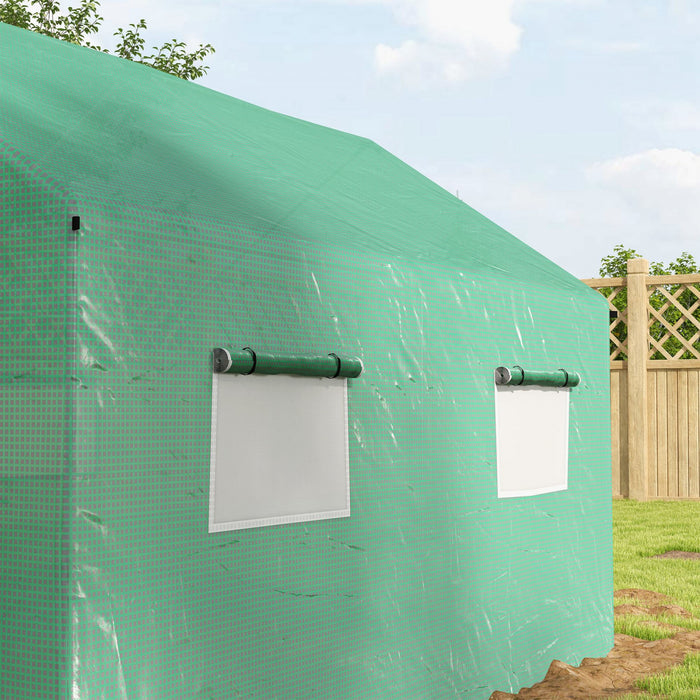 Outsunny Tunnel Greenhouse With Uv-resistant Pe Cover, 6.6' X 10' X 6.6'
