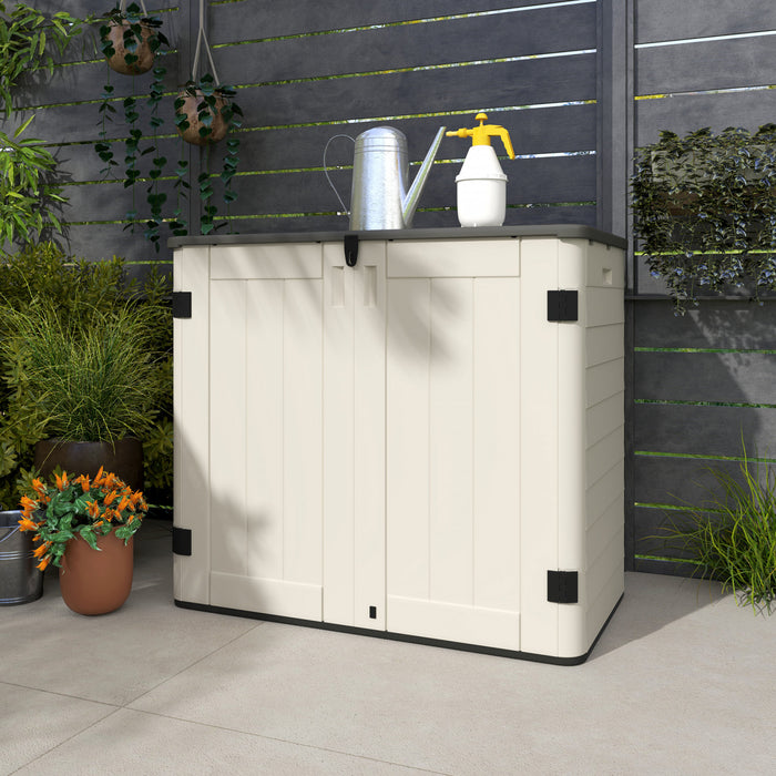Outsunny 185 Gallon Storage Cabinet With Openable Top And Lockable Doors