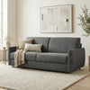 Enzo 73 in. Fabric Italian Sofa Bed with Memory Foam Mattress and Rounded Arms - Dark Grey | Enzo 73 po. Canape-lit italien en tissu avec matelas mousse memoire et accoudoirs arrondis - Gris fonce