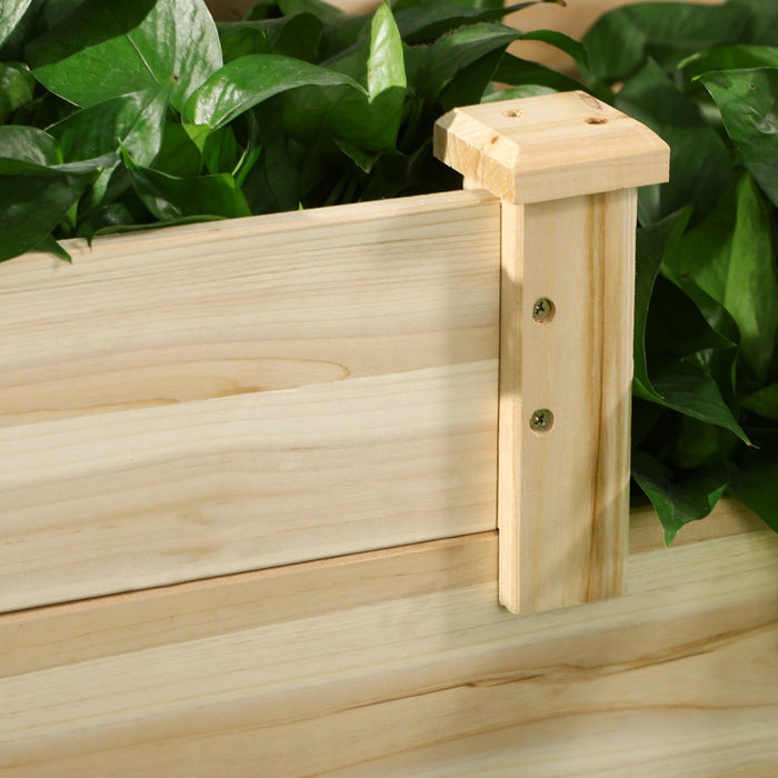 Outsunny 3 Tier Raised Garden Bed, Wooden Raised Planter Box Kit For Growing Vegetables, Herbs, Flowers, 42.5\"x 34.6\" X14.2\", Natural