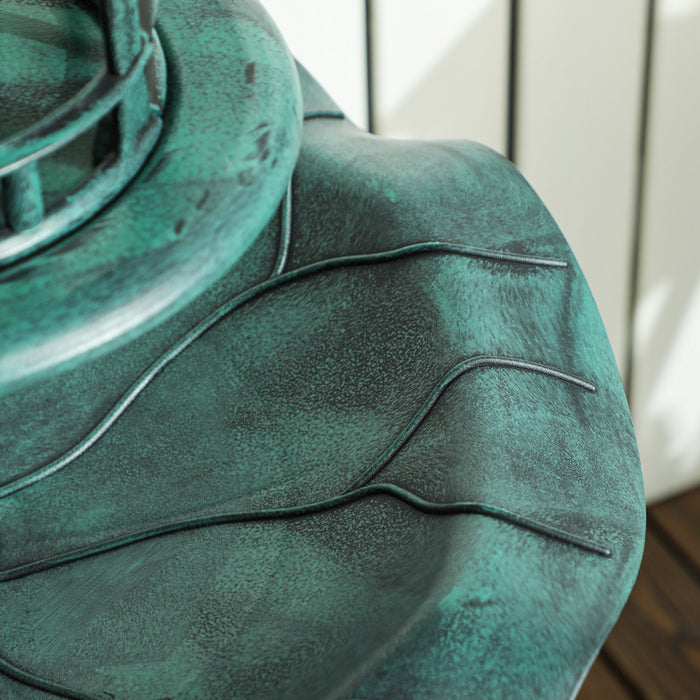 Outsunny 3-in-1 Garden Bird Bath Bowl Pedastal with Bird Feeder, Green