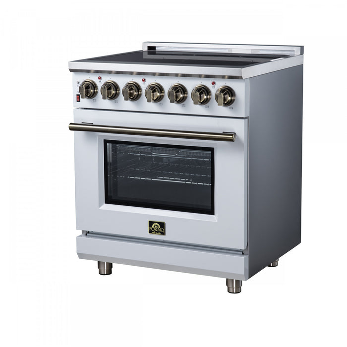 Forno Massimo 30 Inch Freestanding Electric Range, 5 radiant burners, 4.32 cu.ft., White -FFSEL6020-30WHT