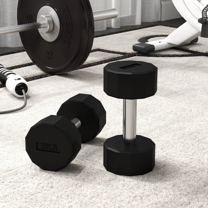 Soozier Weights Dumbbells Set with Non-Slip Grip for Home Gym, 2 x 20lbs