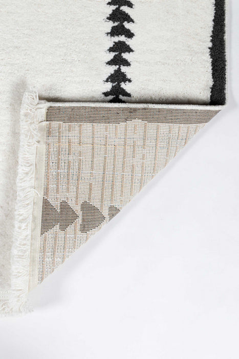 Zelda Contemporary 2'3\" x 7'6\" Runner Rug in Ivory Indoor Area Rug