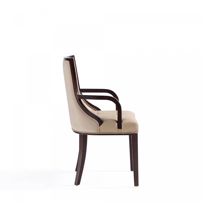 Fifth Avenue Traditional Wood Upholstered Dining Chair in Tan - Set of 2