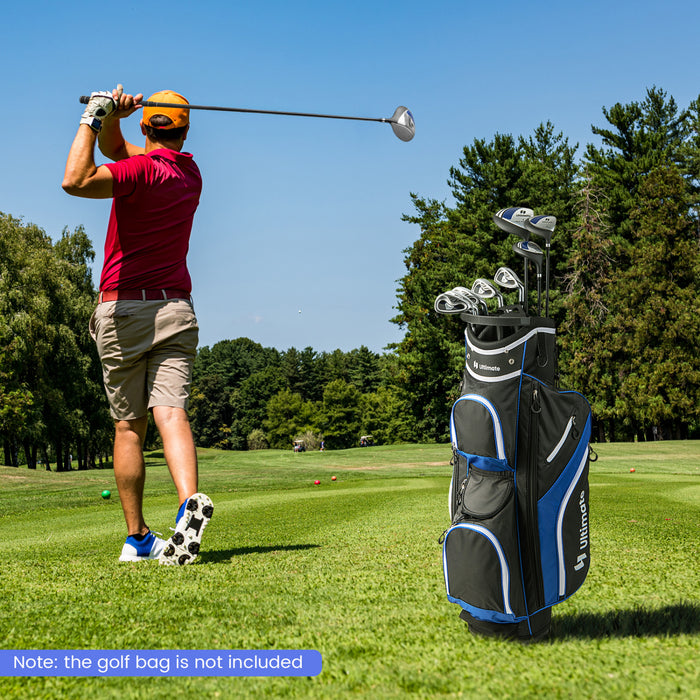 Costway 9 Pcs Men's Complete Golf Club Set Right Handed With 460cc Alloy Driver Irons Navy