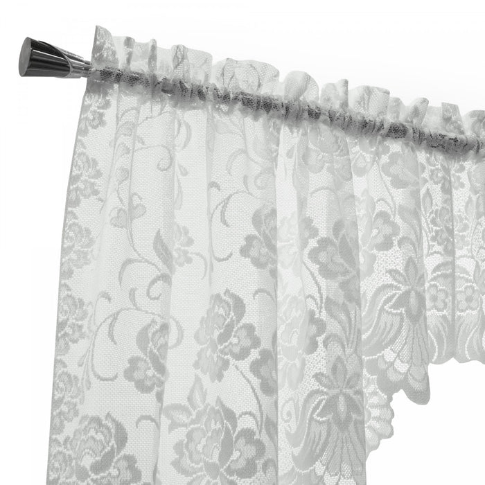 Habitat Limoges White Sheer Rod Pocket Swag Valance Set - 72 x 32