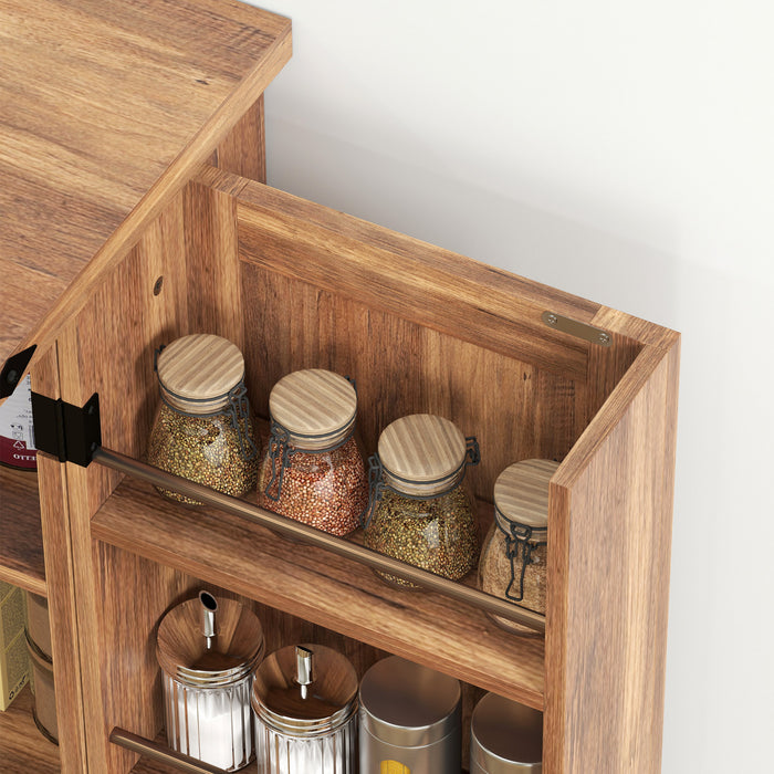 HOMCOM Kitchen Pantry Cabinet with Adjustable Shelves Storage Cabinet Brown