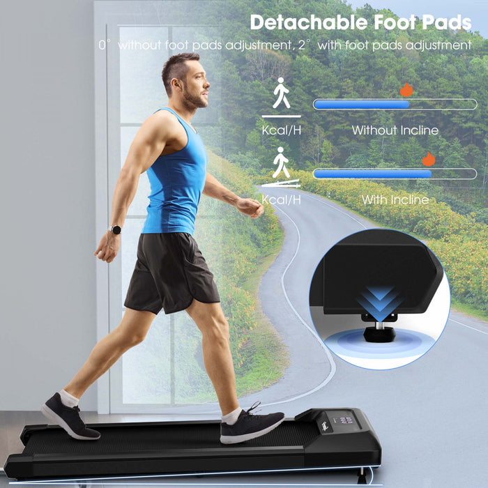 Superfit 0.6-3.8mph Walking Pad Under Desk Treadmill With Remote Control And Led Display Black