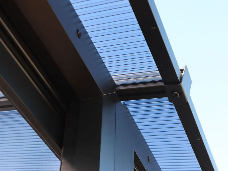 Florence - Wall Mounted Solarium 10x12 Polycarbonate Roof In Black