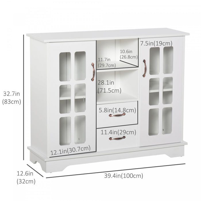 HOMCOM Buffet Cabinet with Drawers, Cupboard, Shelves, Kitchen Sideboard