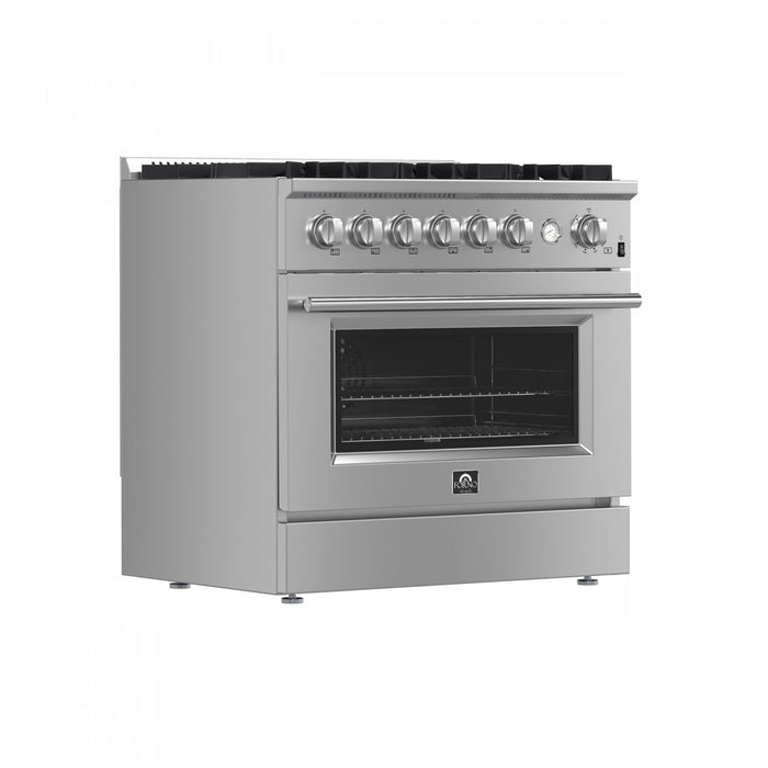 Forno Marco 36-inch Gas Range Stainless Steel, 4.32 cu.ft. -FFSGS6277-36