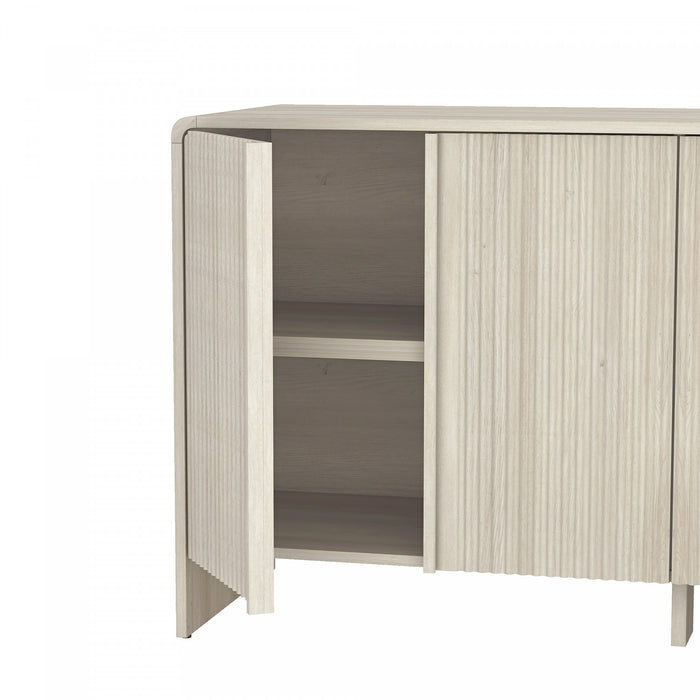 Novara Contemporary 60\" Sideboard in Whitewashed Oak (4-Door)