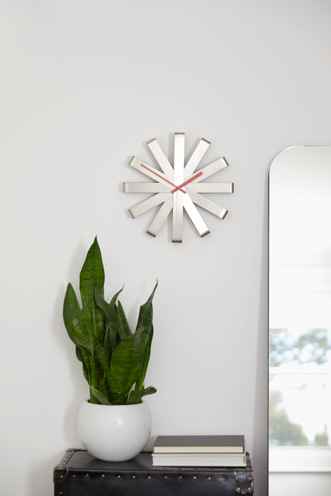 Umbra Modern Steel Ribbon Wall Clock