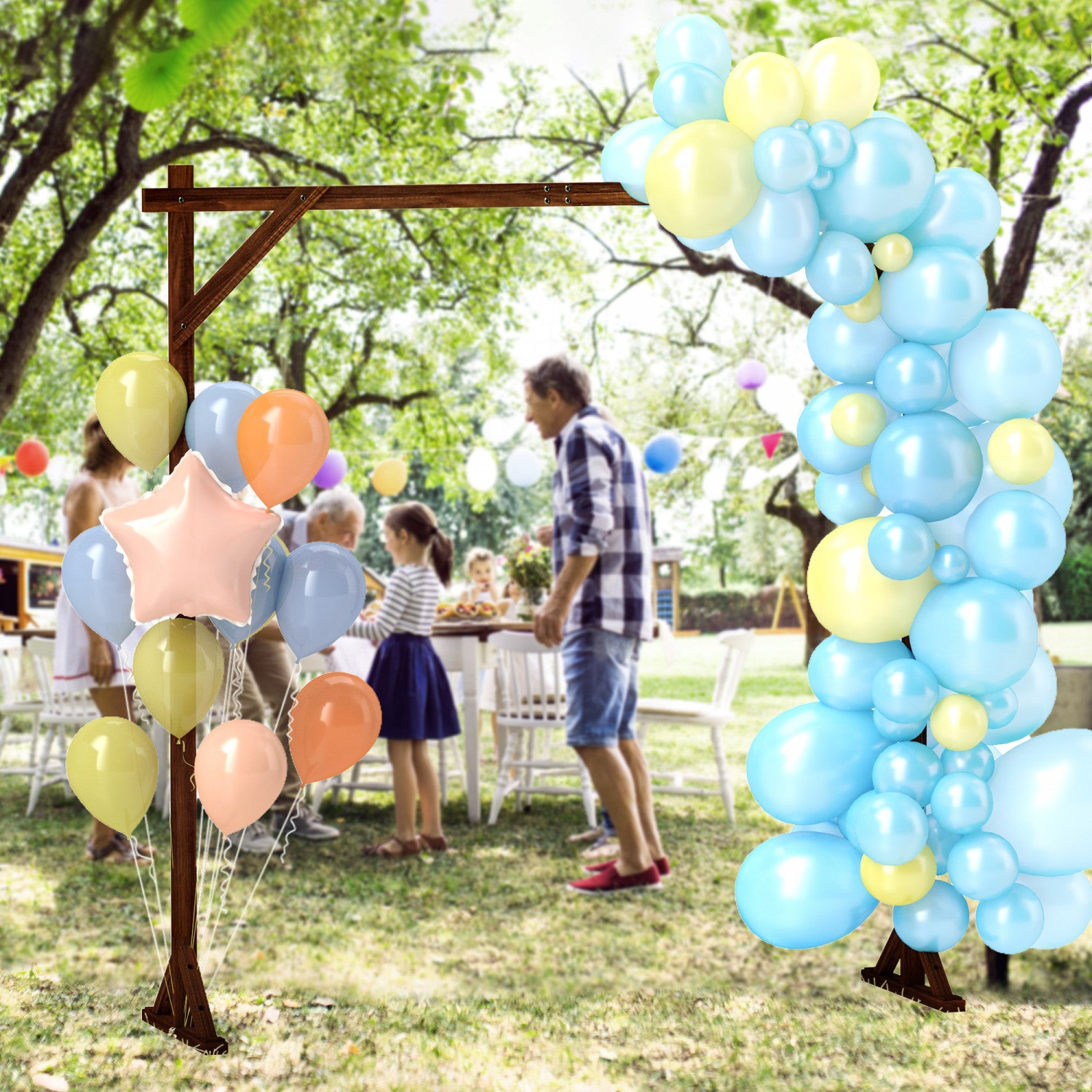 Outsunny 7ft Wedding Arch, Rectangular Wooden Arch For Ceremony, Da ...