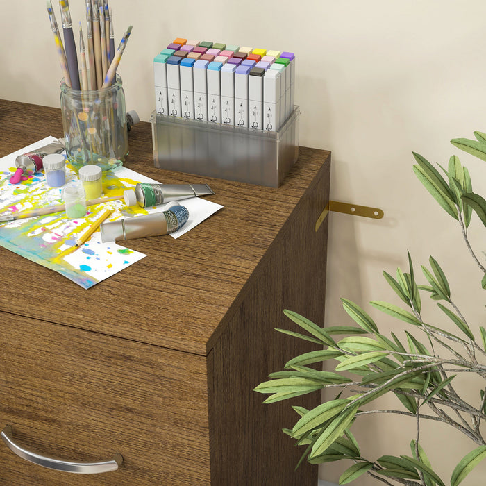 Vinsetto Filing Cabinet with 2 Drawers File Cabinet with Lock Light Brown