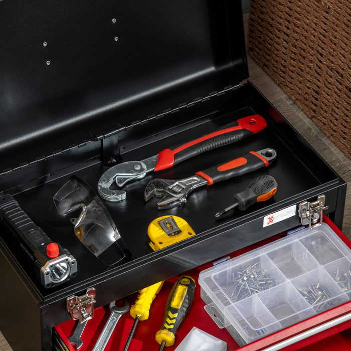 Durhand Metal Tool Box Portable Tool Chest Organizer With Drawers