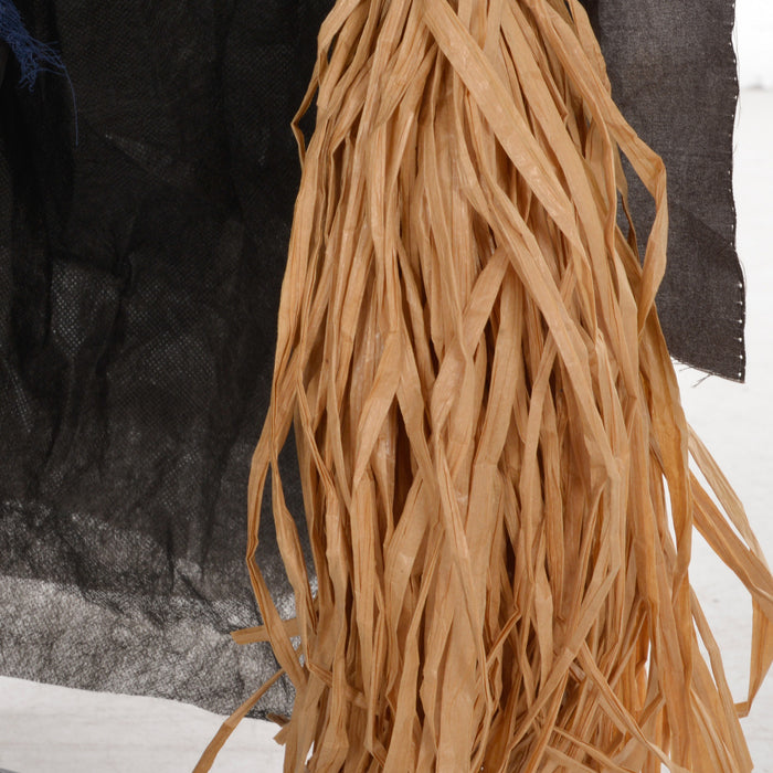 Homcom Halloween Witch With Broomstick Animatronic Prop With Light Up Eyes