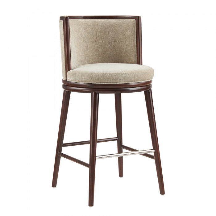 Evalyn Modern Wood Upholstered Barstool in Natural
