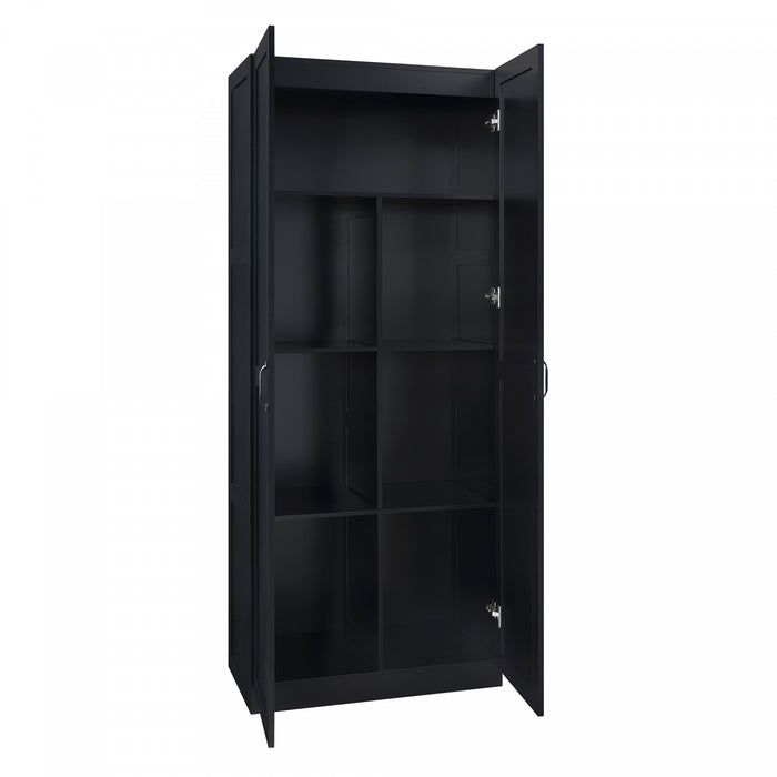 Cornelia Modern 2-Piece Wardrobe Closet in Black Armoire