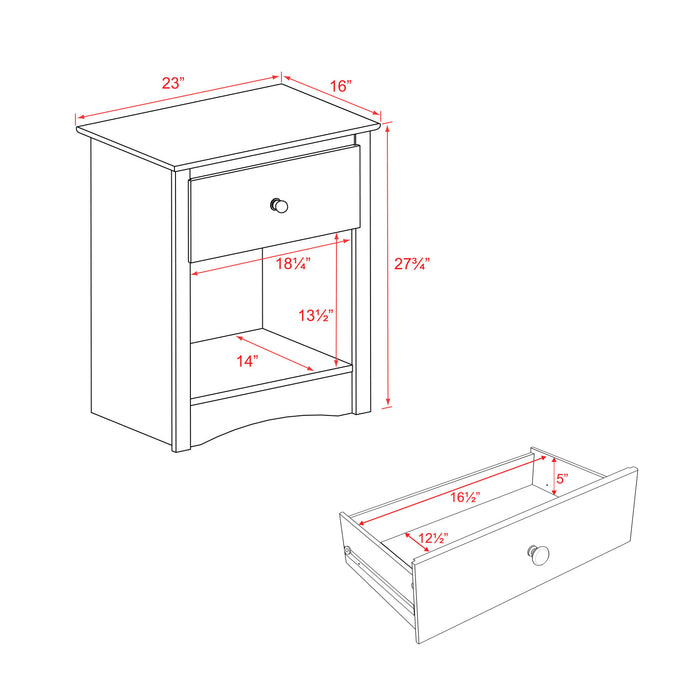 Fremont 1-Drawer Tall Nightstand - Espresso