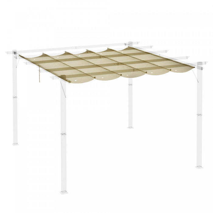Outsunny Retractable Replacement Pergola Canopy For 10' X 13' Pergola, Pergola Cover Replacement, Beige