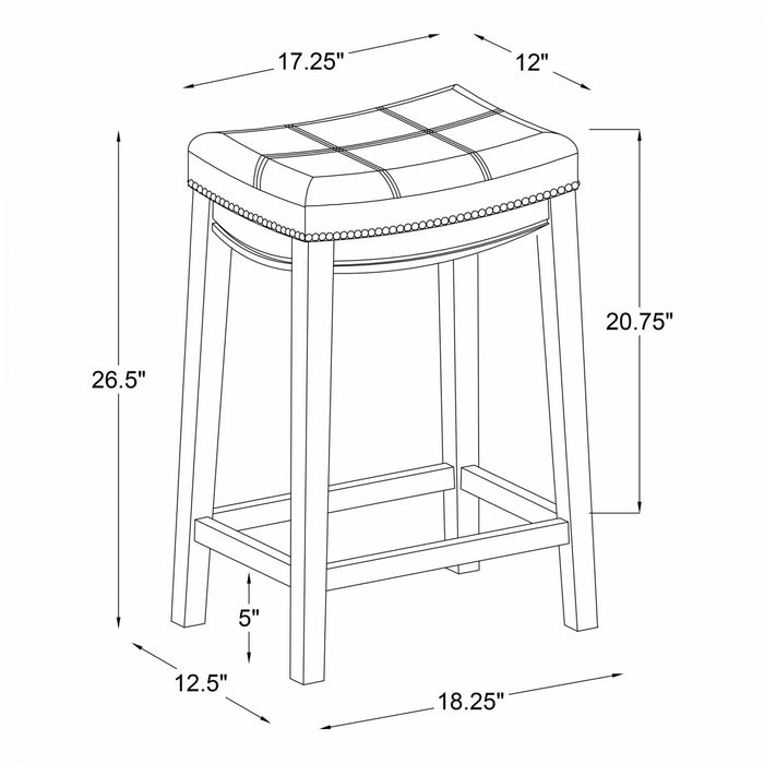 Claridge Beige Faux Leather Backless Counter-Height Stool - Set of 2